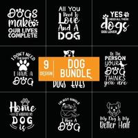 Dog Typography Bundle Design vector