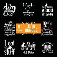 Dog Typography Bundle Design vector