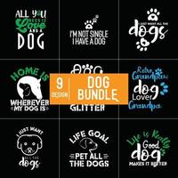 Dog Typography Bundle Design vector