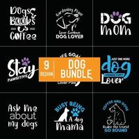 Dog Typography Bundle Design vector