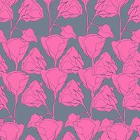 patrón transparente de vector con siluetas rosas de flores. conveniente para papeles pintados de azulejos de cerámica, rellenos de patrón, fondos de páginas web