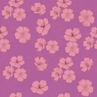 patrón transparente de vector con lindas flores de geranio rosa. diseño de impresión para papel pintado, textil, tela, regalo de envoltura, baldosas de cerámica