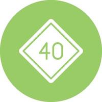 estilo de icono de límite de velocidad 40 vector