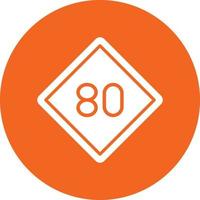 80 Speed Limit Icon Style vector