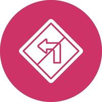 No Left Turn Icon Style vector