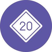 estilo de icono de límite de velocidad 20 vector