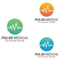 Pulse line or medical wave. Vector logo design concept illustration template