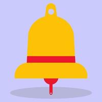 The bell icon. A yellow bell with a red bell. The image is made in a flat style. Vector illustration. A series of business icons.