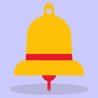 The bell icon. A yellow bell with a red bell. The image is made in a flat style. Vector illustration. A series of business icons.