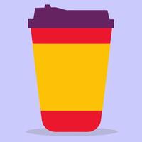 Glass. Coffee cup with lid. The image is made in a flat style. Vector illustration. A series of business icons.