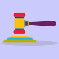 A hammer for the judge. Crime and punishment icon with flat design. The law. The court. vector