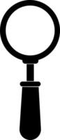 Magnifying glass icon, black silhouette. Highlighted on a white background. vector