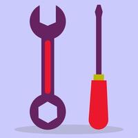 Repair icon. The wrench and screwdriver icon. The image is made in a flat style. Vector illustration. A series of business icons.