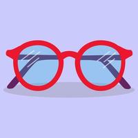 un conjunto de elementos comerciales. gafas rojas gafas para visión en un diseño plano. ilustración vectorial aislada de gafas. vector