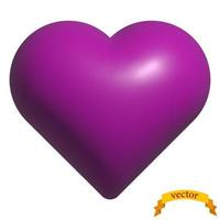 Plastic, pink heart image. Vector image