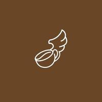 wing coffee logo vector icon line illustration