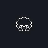 sheep logo vector icon line illustration