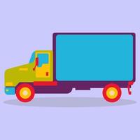 Truck template, truck, semi-trailer, side view. The image is made in a flat style. Vector illustration. A series of business icons.