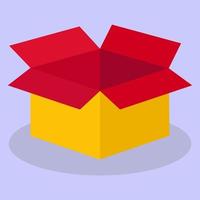 Box. An open cardboard box. The image is made in a flat style vector