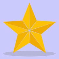 Gold star. The vector star icon is made in a flat style.