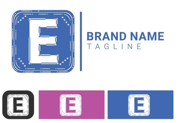 E letter logo and icon design template