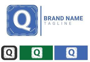 Plantilla de diseño de logotipo e icono de letra q vector
