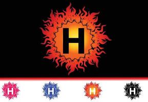 Fire H Letter Logo And Icon Design Template vector