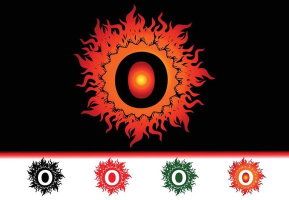 Fire O Letter Logo And Icon Design Template