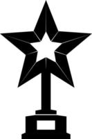 Golden bowl icon in the shape of a star, black silhouette. First place. Victory. Highlighted on a white background. vector