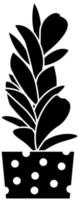 The icon is a houseplant, a flower in a pot, a black silhouette. Highlighted on a white background. vector