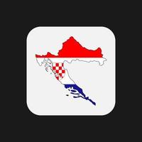 Mapa de Croacia silueta con bandera sobre fondo blanco. vector