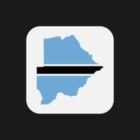 Botswana mapa silueta con bandera sobre fondo blanco. vector