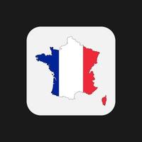 Francia mapa silueta con bandera sobre fondo blanco. vector