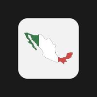 Mexico map silhouette with flag on white background vector