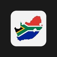 South Africa map silhouette with flag on white background vector