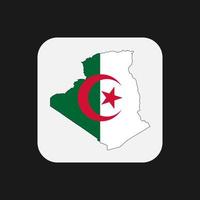 Algeria map silhouette with flag on white background vector