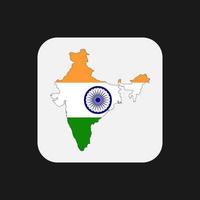 India map silhouette with flag on white background vector