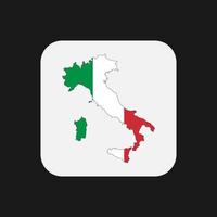 Italy map silhouette with flag on white background vector