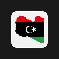 Libya map silhouette with flag on white background vector