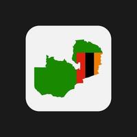 Zambia map silhouette with flag on white background vector