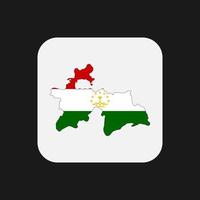 Tajikistan map silhouette with flag on white background vector