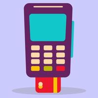 Payment Machine. Terminal. Payments. Payment by credit card using a card terminal. A bank payment device. vector