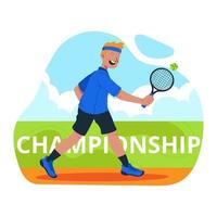 Tennis Player in Backhand Service vector