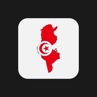 Tunisia map silhouette with flag on white background vector