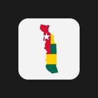 Togo mapa silueta con bandera sobre fondo blanco. vector