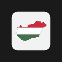 Hungary map silhouette with flag on white background vector