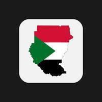 Sudan map silhouette with flag on white background vector