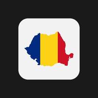 Romania map silhouette with flag on white background vector