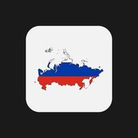 Rusia mapa silueta con bandera sobre fondo blanco. vector
