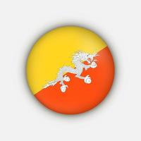 Country Bhutan. Bhutan flag. Vector illustration.